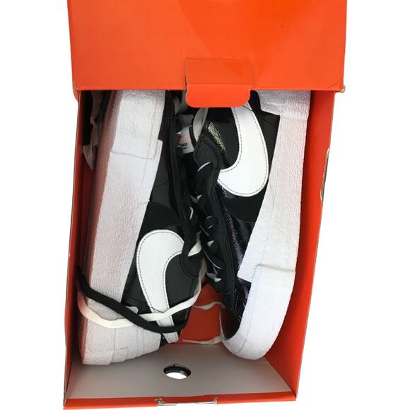 Nike Sacai Blazer Low Sneakers Unisex Size 10/11.5 Shiny Black White DM6443-001 main image 15